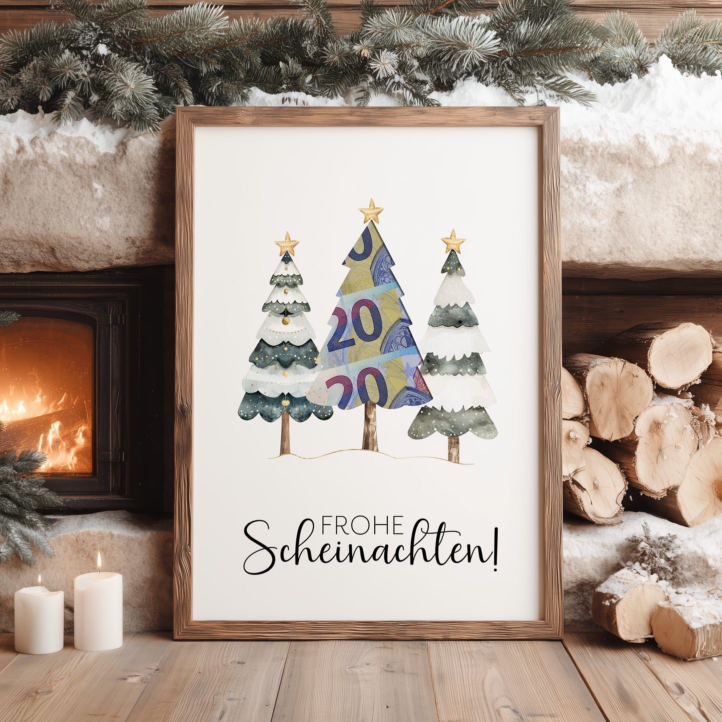 Frohe Scheinachten- Geldgeschenk Weihnachten | Weihnachtsgeschenk Vorlage
