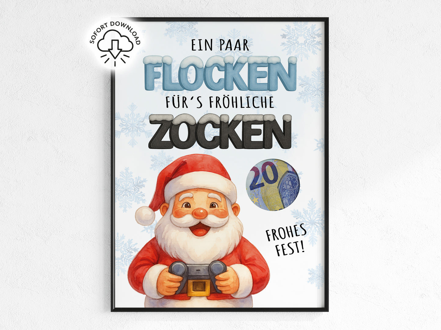 Frohes ZOCKEN - Geldgeschenk Weihnachten