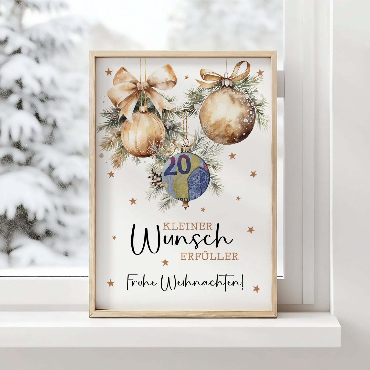 Wunscherfüller - Geldgeschenk Weihnachten | Weihnachtsgeschenk Christbaumkugeln
