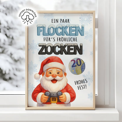 Frohes ZOCKEN - Geldgeschenk Weihnachten