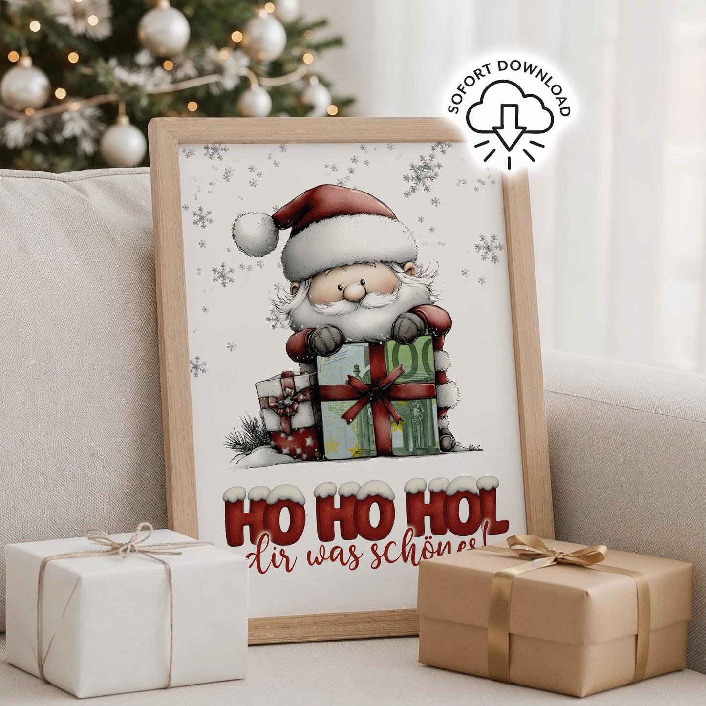 HO HO HOL dir was Schönes - Geldgeschenk Weihnachten digitaler Download