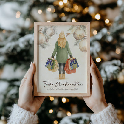 Printable „Frohe Weihnachten und alles Liebe für das neue Jahr“ | Geldgeschenk Weihnachten | Digitaler Download Poster