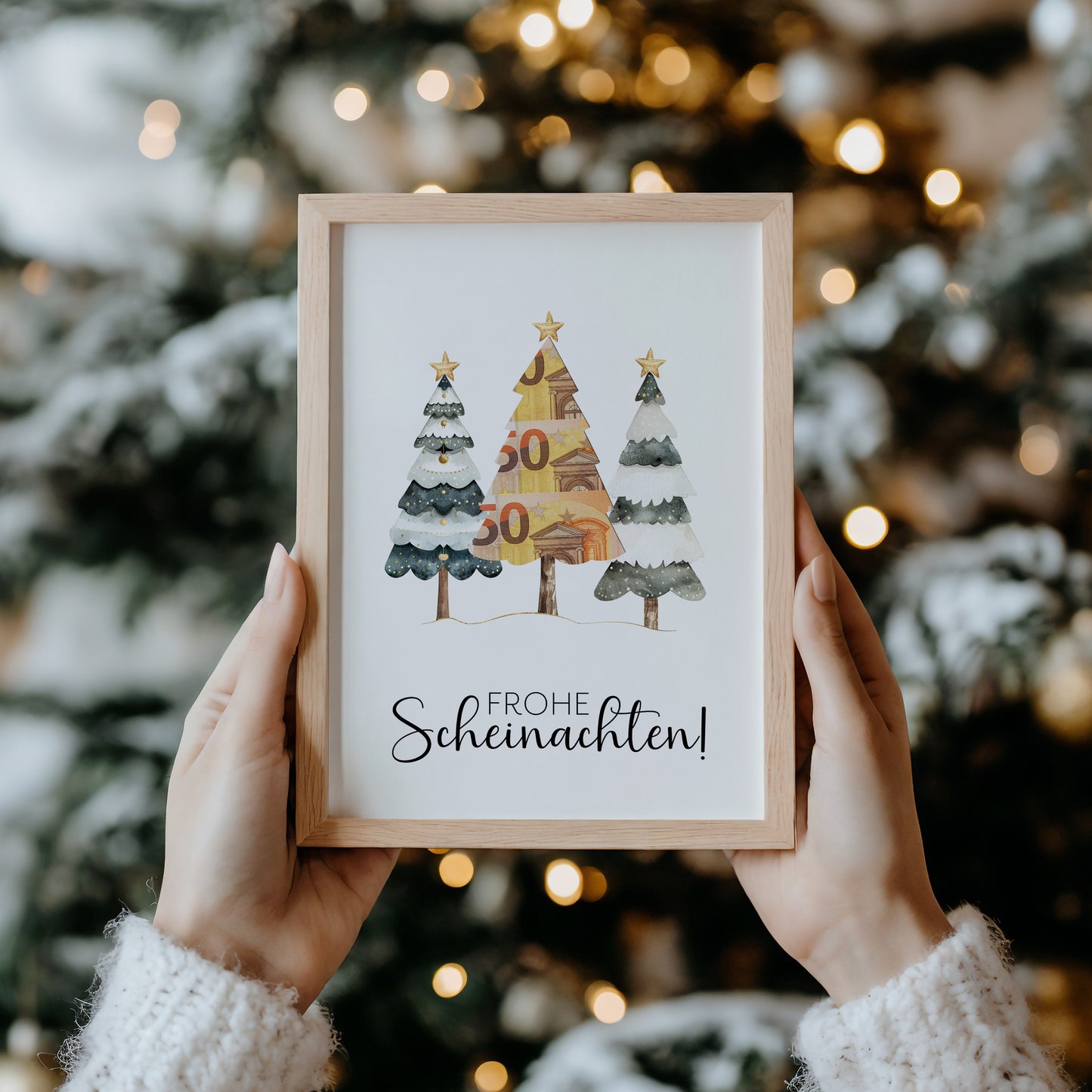 Frohe Scheinachten- Geldgeschenk Weihnachten | Weihnachtsgeschenk Vorlage