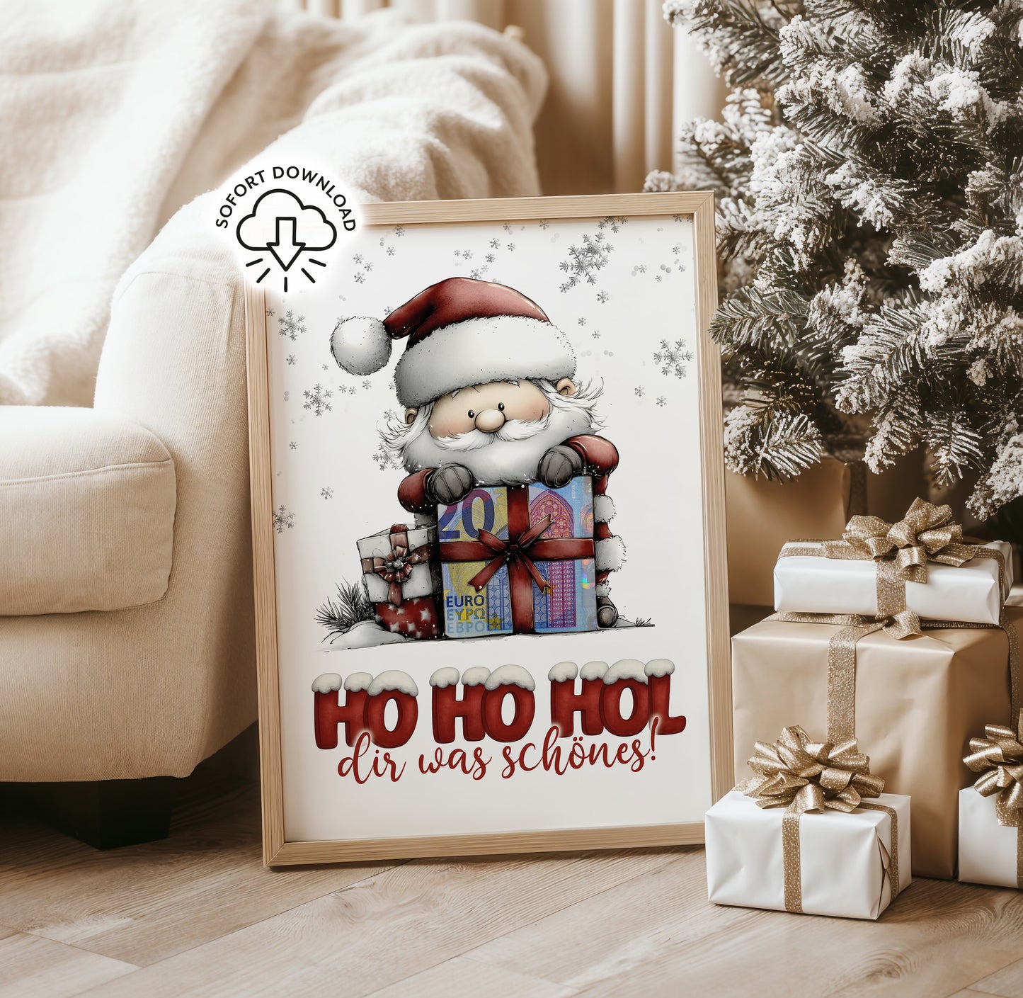 HO HO HOL dir was Schönes - Geldgeschenk Weihnachten digitaler Download