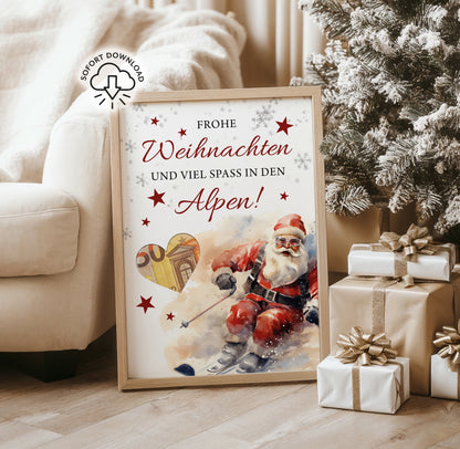 Frohe Weihnachten und viel Spaß in den Alpen | Geldgeschenk Skiurlaub