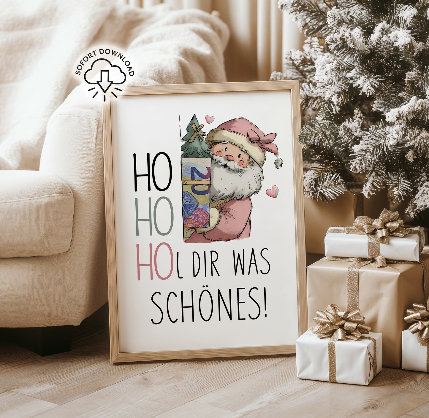 HO HO HOL dir was Schönes - Geldgeschenk Weihnachten