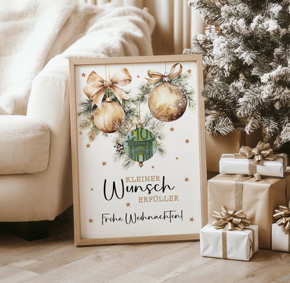 Wunscherfüller - Geldgeschenk Weihnachten | Weihnachtsgeschenk Christbaumkugeln