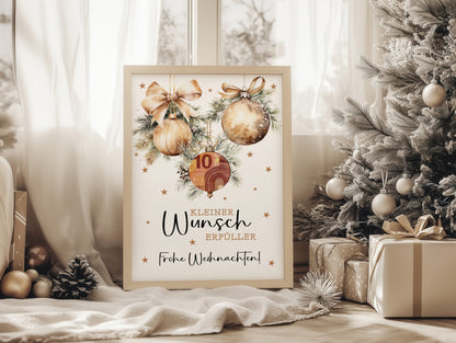 Wunscherfüller - Geldgeschenk Weihnachten | Weihnachtsgeschenk Christbaumkugeln