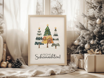 Frohe Scheinachten- Geldgeschenk Weihnachten | Weihnachtsgeschenk Vorlage