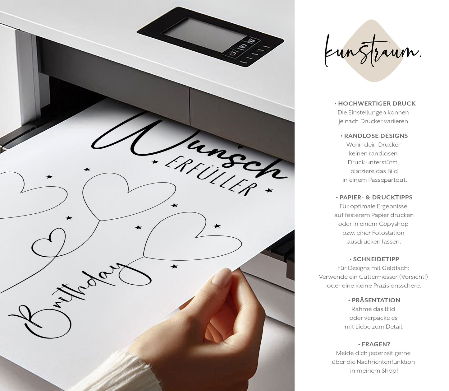 Printable „Kleiner Wunscherfüller“ | Geldgeschenk zum Geburtstag | Last-Minute Geschenk | Digitaler Download PDF