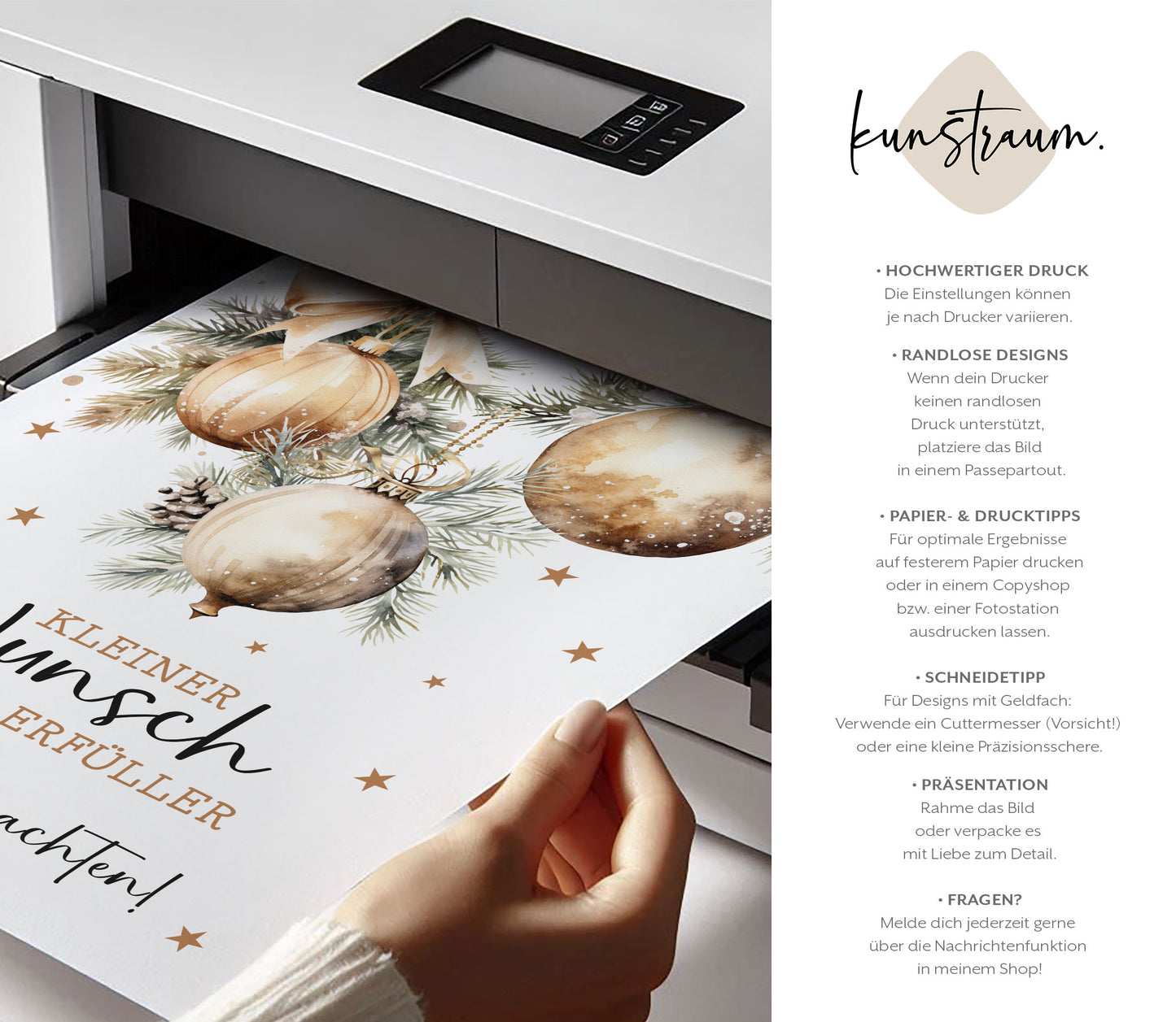 Wunscherfüller - Geldgeschenk Weihnachten | Weihnachtsgeschenk Christbaumkugeln