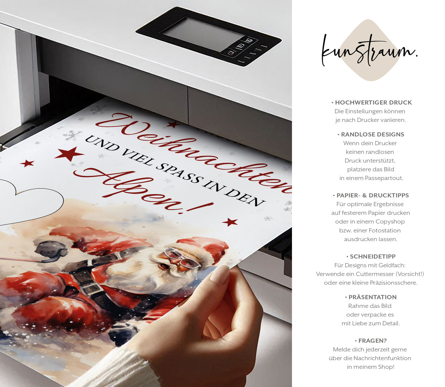 Frohe Weihnachten und viel Spaß in den Alpen | Geldgeschenk Skiurlaub