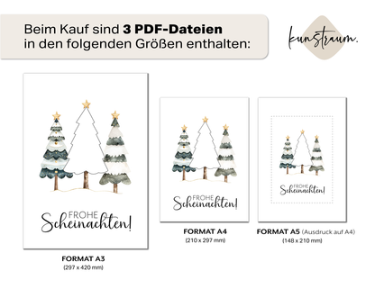 Frohe Scheinachten- Geldgeschenk Weihnachten | Weihnachtsgeschenk Vorlage