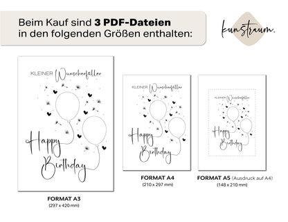 Geldgeschenk zum Geburtstag | Last-Minute Geschenk | Geburtstagsgeschenk Digitaler Download PDF