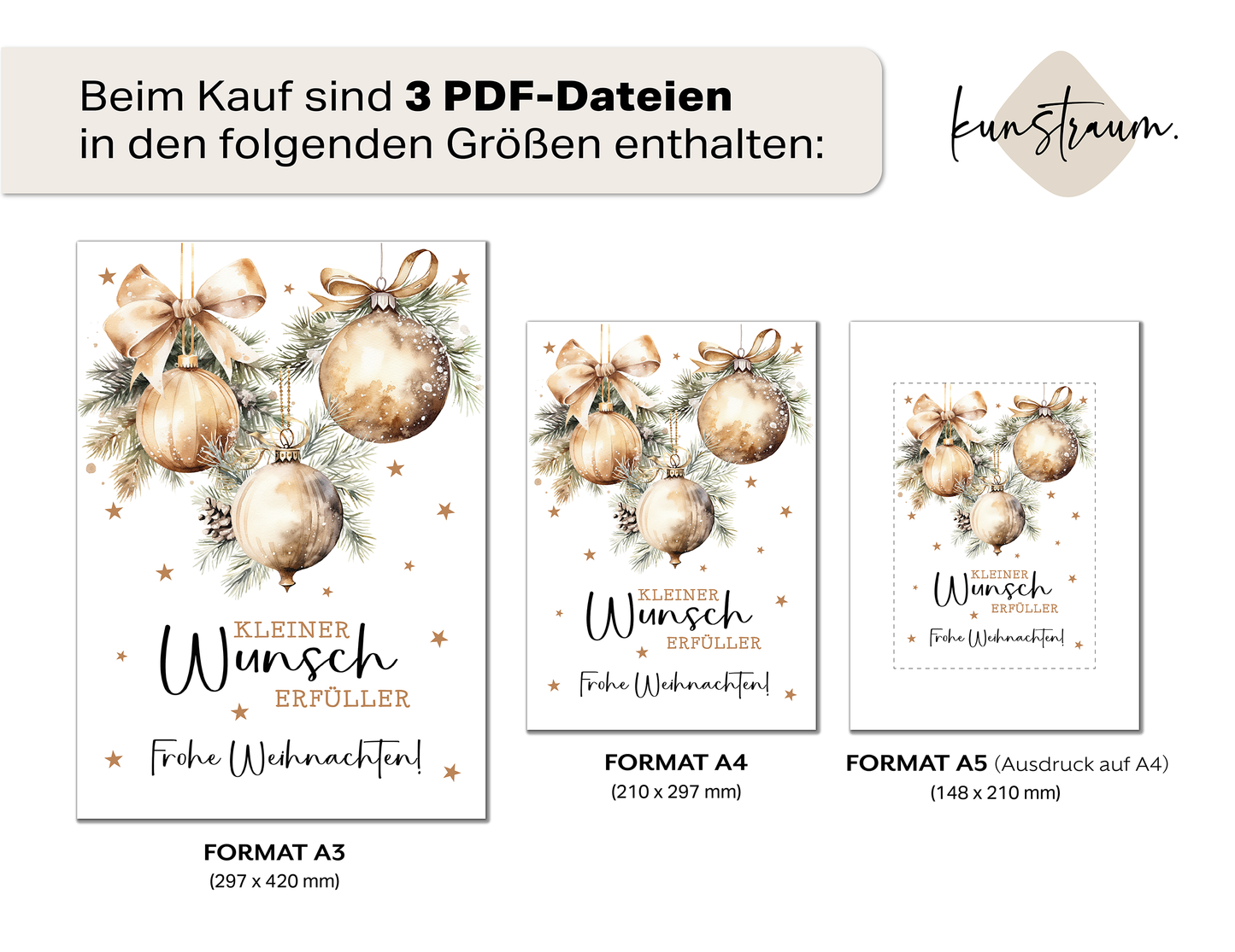 Wunscherfüller - Geldgeschenk Weihnachten | Weihnachtsgeschenk Christbaumkugeln