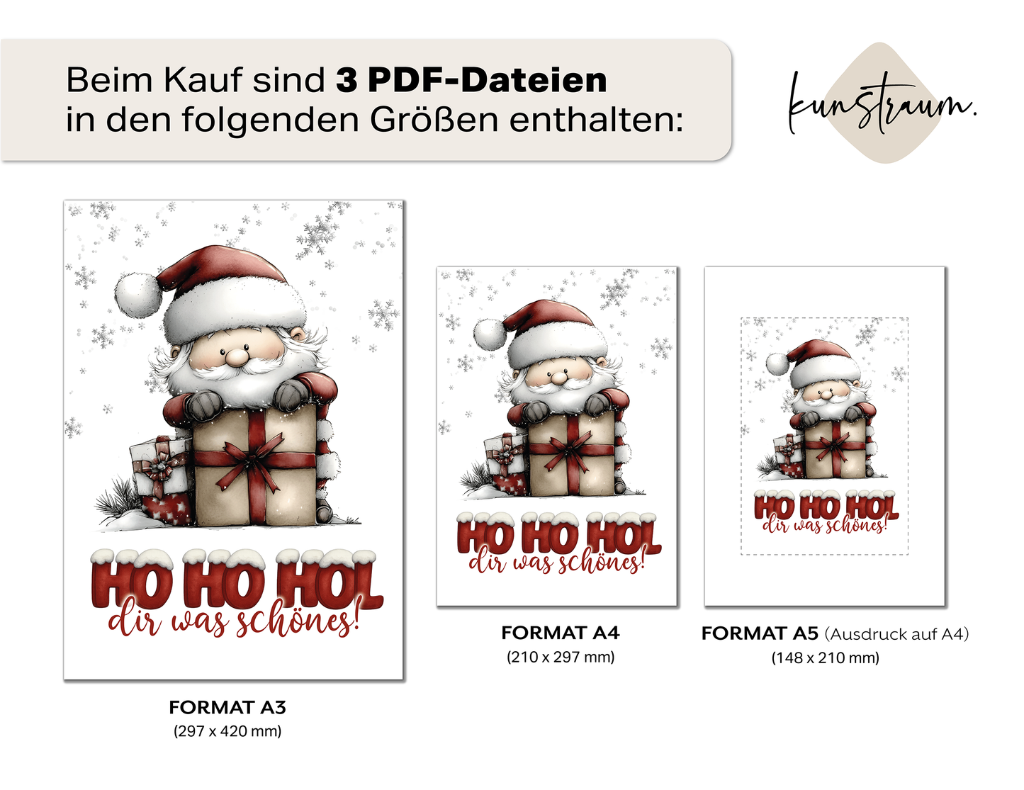 HO HO HOL dir was Schönes - Geldgeschenk Weihnachten digitaler Download