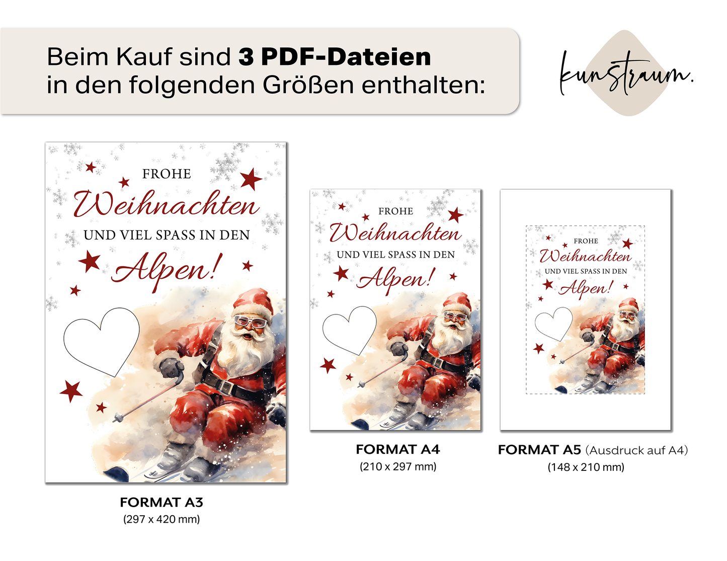 Frohe Weihnachten und viel Spaß in den Alpen | Geldgeschenk Skiurlaub