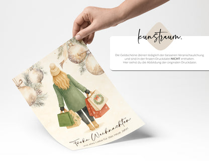 Printable „Frohe Weihnachten und alles Liebe für das neue Jahr“ | Geldgeschenk Weihnachten | Digitaler Download Poster