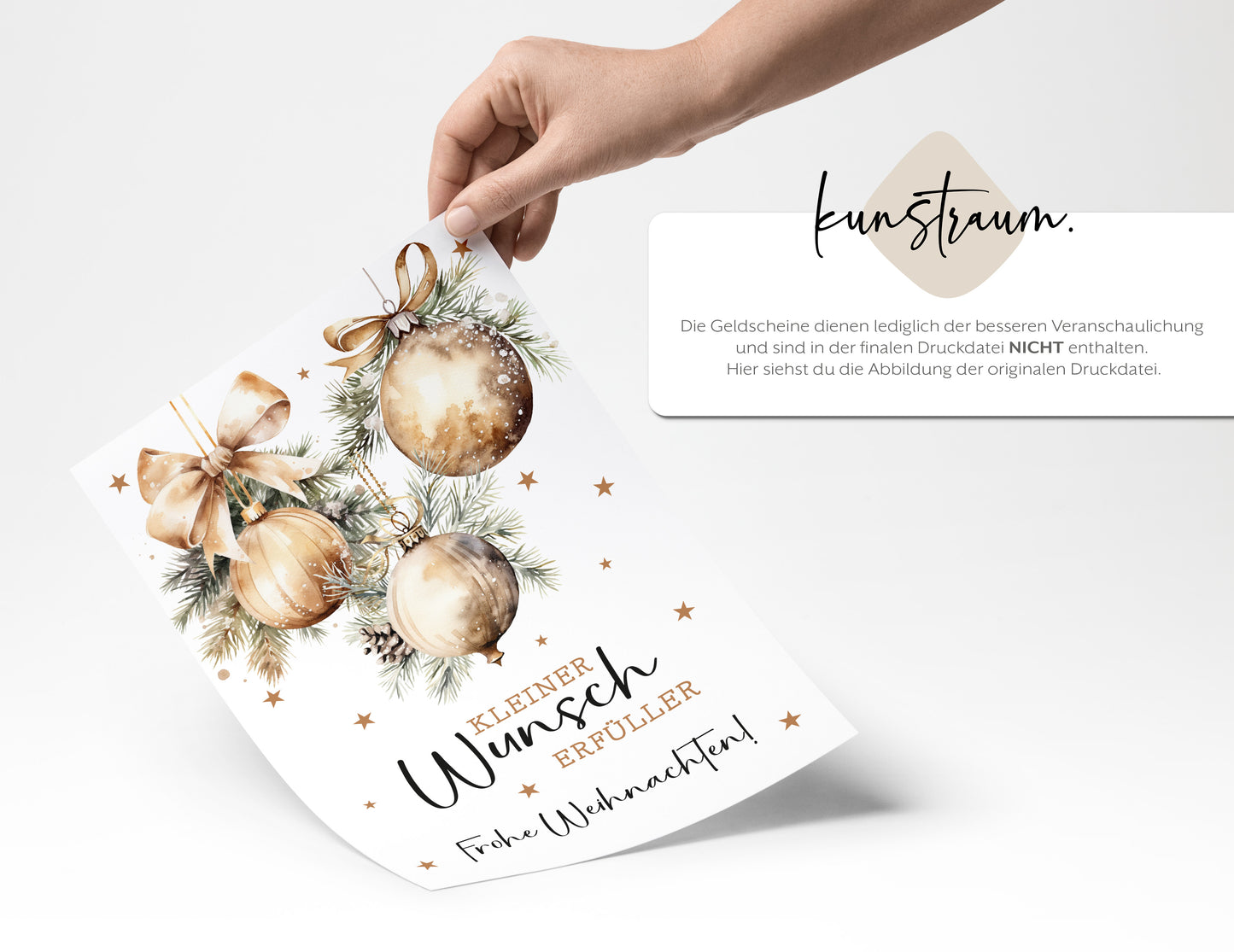 Wunscherfüller - Geldgeschenk Weihnachten | Weihnachtsgeschenk Christbaumkugeln