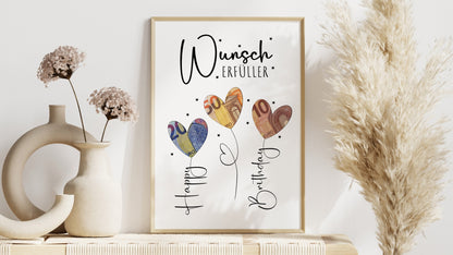 Printable „Kleiner Wunscherfüller“ | Geldgeschenk zum Geburtstag | Last-Minute Geschenk | Digitaler Download PDF