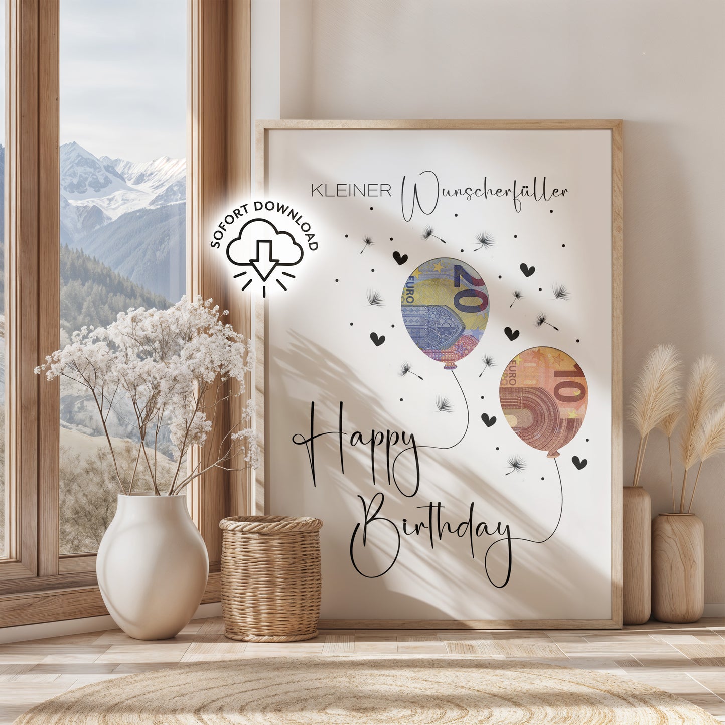 Geldgeschenk zum Geburtstag | Last-Minute Geschenk | Geburtstagsgeschenk Digitaler Download PDF