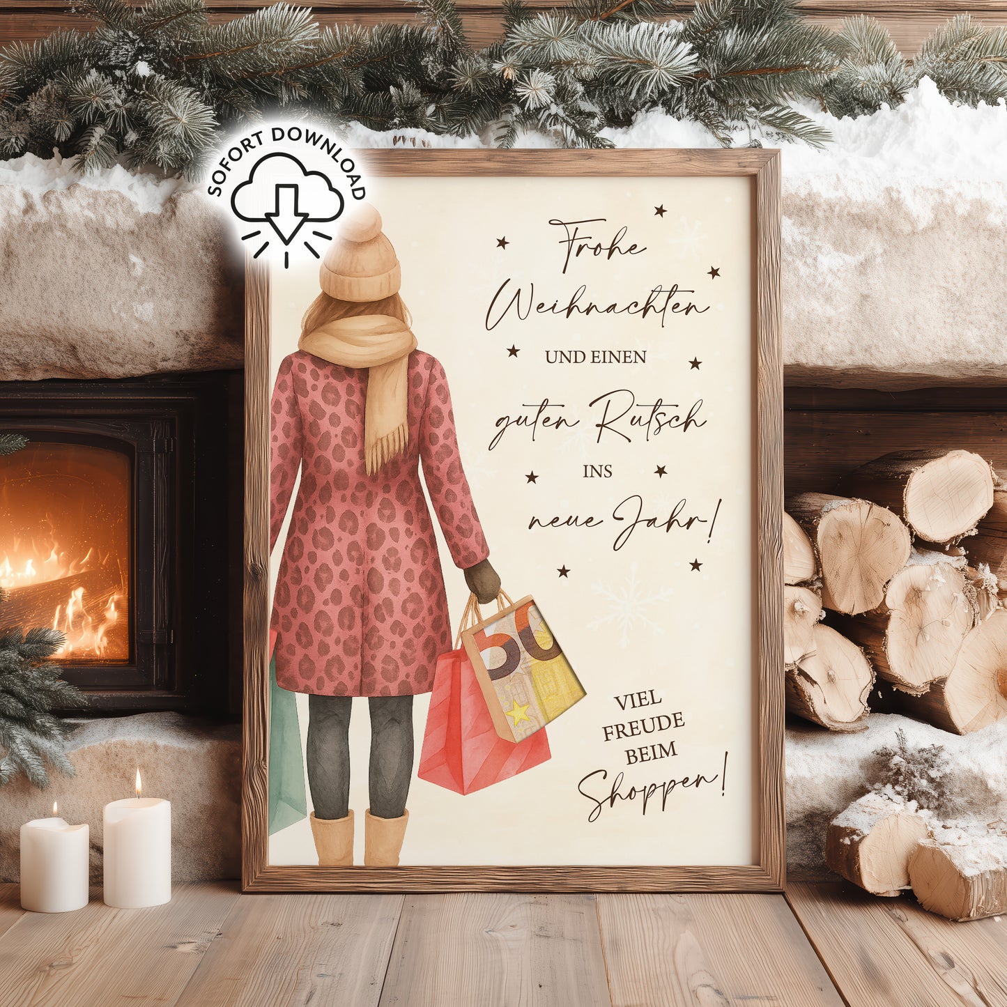 Shopping Geldgeschenk Weihnachten | Weihnachtsgeschenk