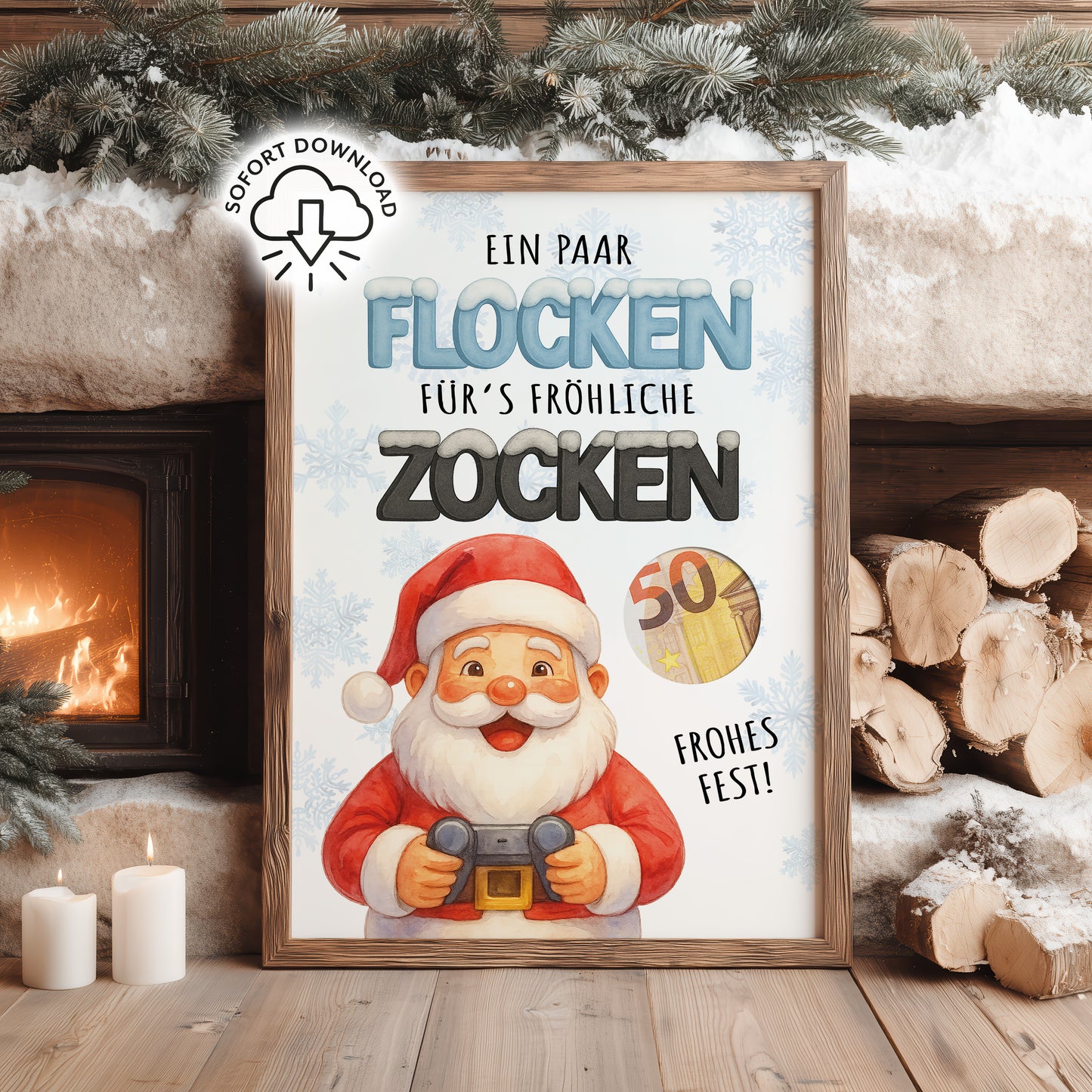 Frohes ZOCKEN - Geldgeschenk Weihnachten