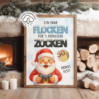 Frohes ZOCKEN - Geldgeschenk Weihnachten