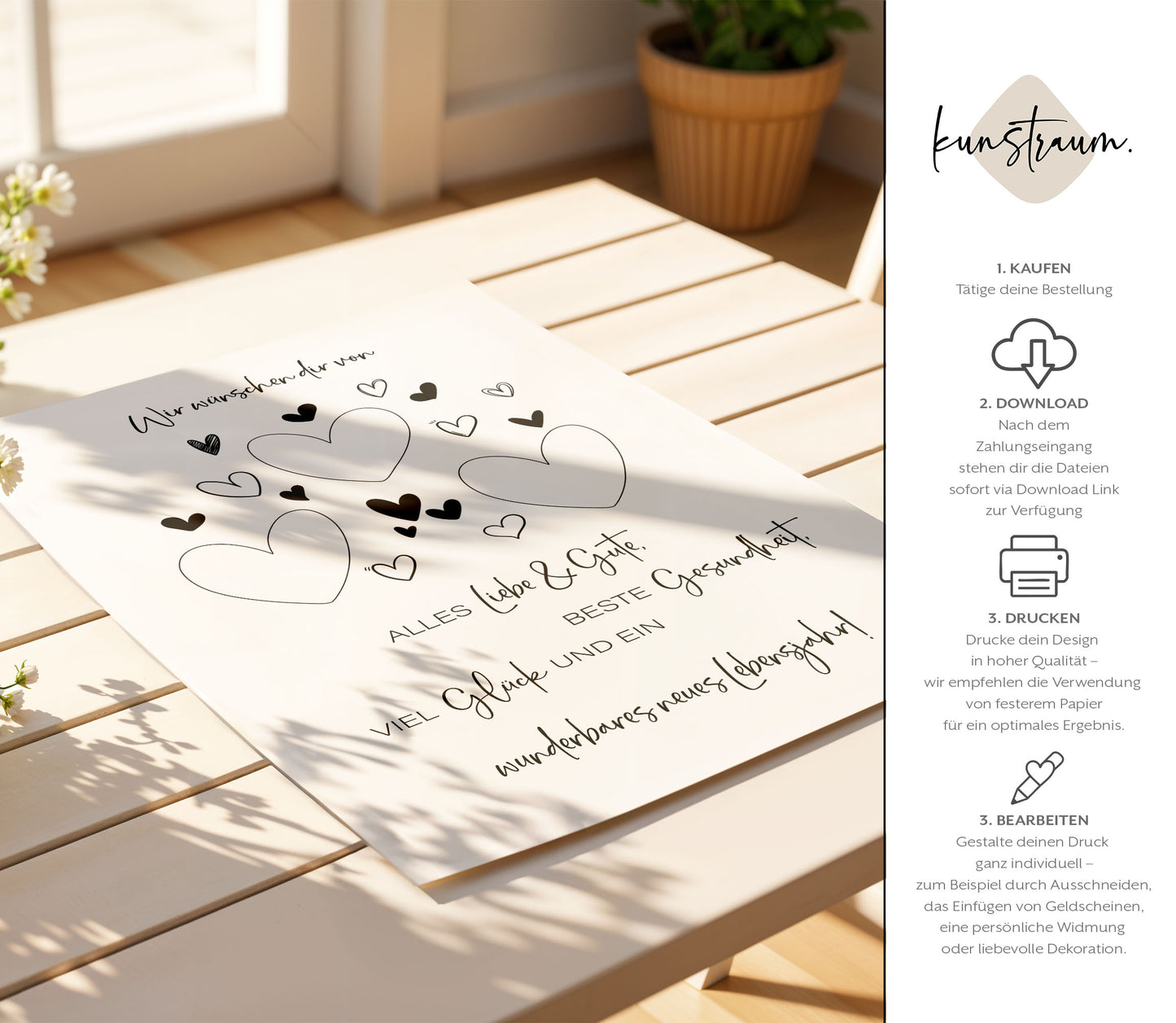 Geldgeschenk zum Geburtstag | Von Herzen