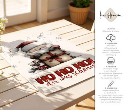 HO HO HOL dir was Schönes - Geldgeschenk Weihnachten digitaler Download