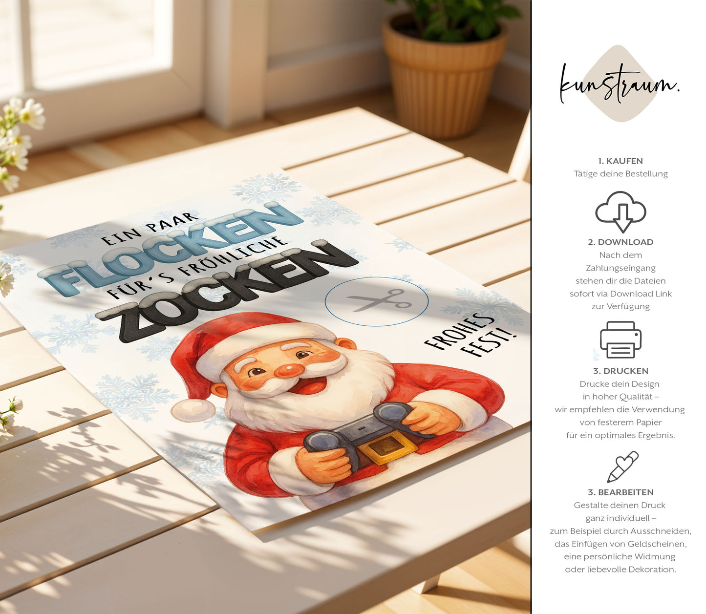 Frohes ZOCKEN - Geldgeschenk Weihnachten