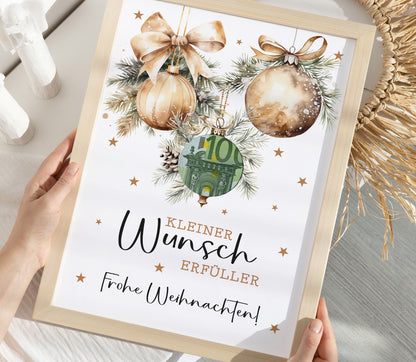 Wunscherfüller - Geldgeschenk Weihnachten | Weihnachtsgeschenk Christbaumkugeln