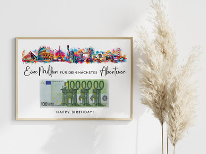 Eine Million für dein nächstes Abenteuer - Geldgeschenk