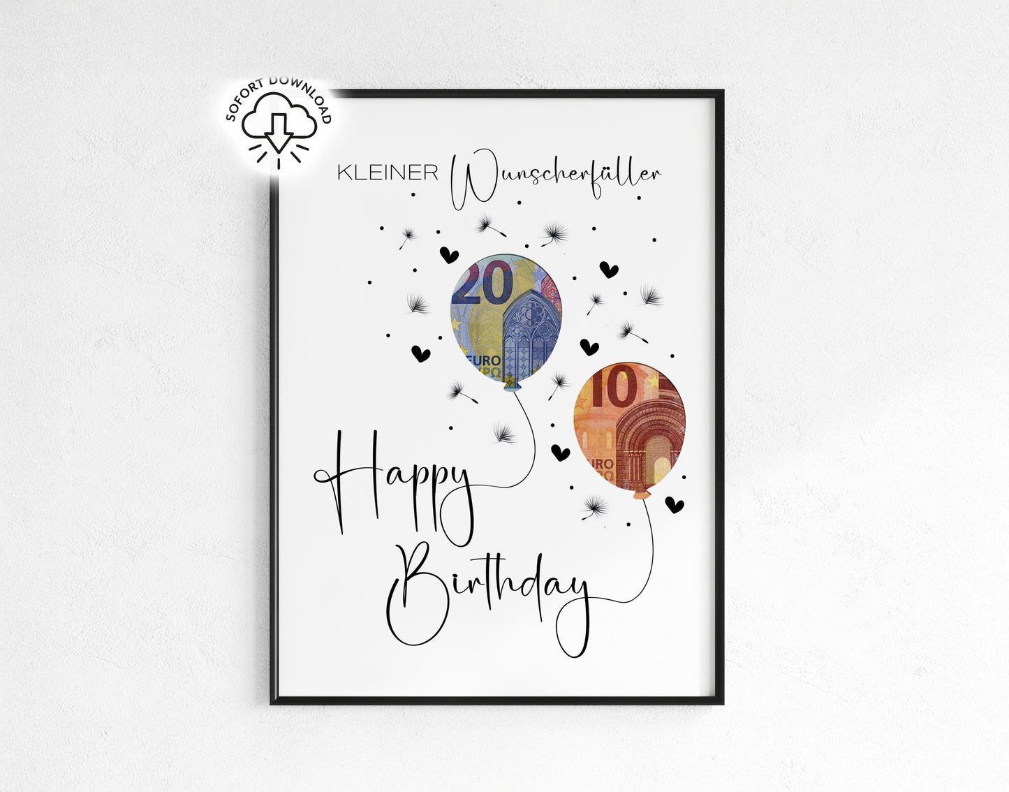 Geldgeschenk zum Geburtstag | Last-Minute Geschenk | Geburtstagsgeschenk Digitaler Download PDF